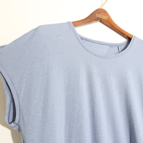 Lululemon Get Set Short Sleeve Tempest Blue White Speckled Open Back Keyhole - Picture 3 of 8